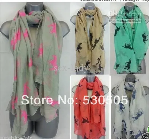 

NEW LARGE RUNNING HORSE PRINT ANIMAL FASHION LONG SCARF SHAWL WRAP