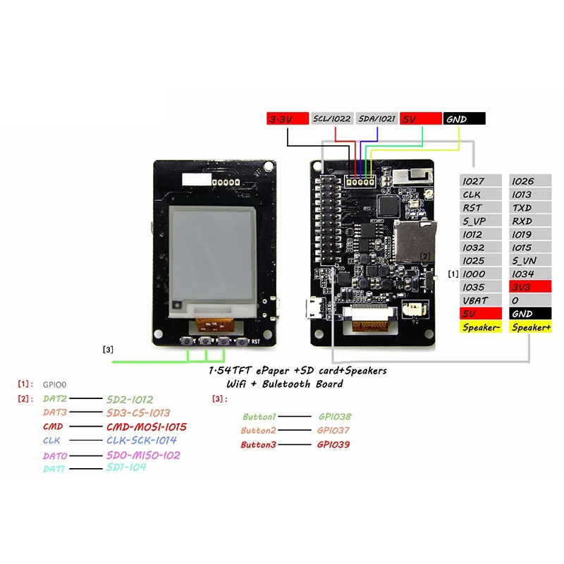 Горячая TTGO T5S V1.0 Wifi Bluetooth модуль Базовая ESP 32 электрическая плата для развития