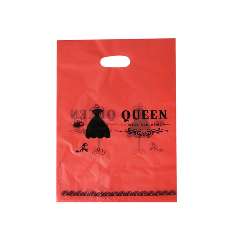 50PCS / LOT More Pattern Plastic Bag With Handles Wedding Gift Thick Boutique Shopping Packaging Handle | Багаж и сумки