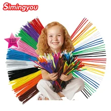 Simingyou 2016 100pcs Montessori Materials Chenille Children Educational Toy Crafts For Kids Colorful Pipe Cleaner Toys Craft