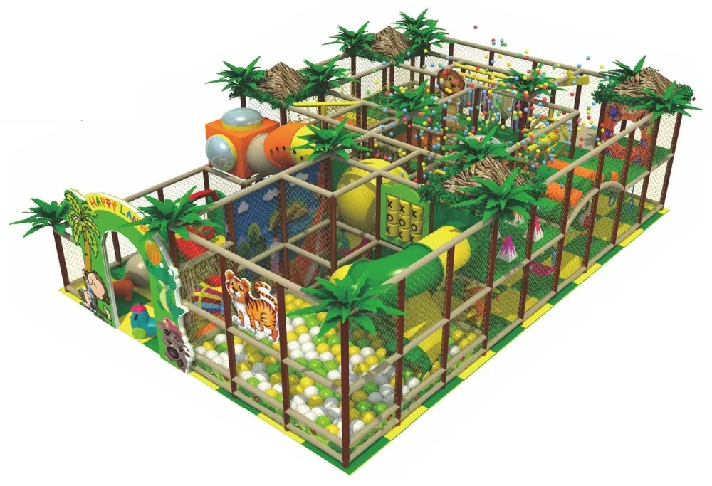 

Wholesale EU Standard Jungle Themed Indoor Playground With Ball Blow Machine IP-JP14