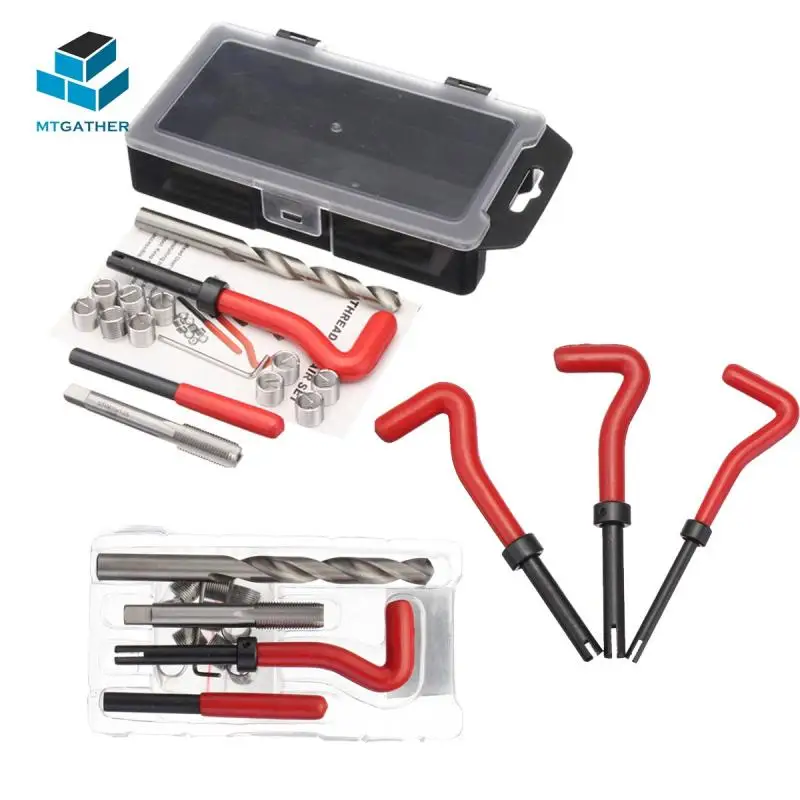 

MTGATHER 15pcs Thread Repair Kit M8/M10/M12 Drill Garage Recoil Insert Kit Workshop Tool Set Hardware Fasteners Nuts
