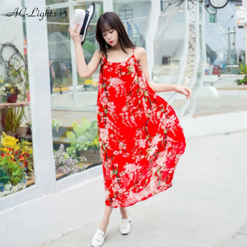 womens red sundress