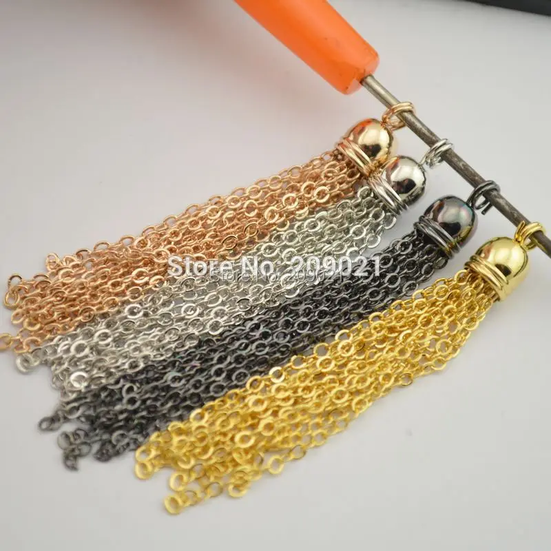 Buy Wholesale New Style 20Pcs 65MM Mixed Color Metal Tassels Chain , 8mm Caps