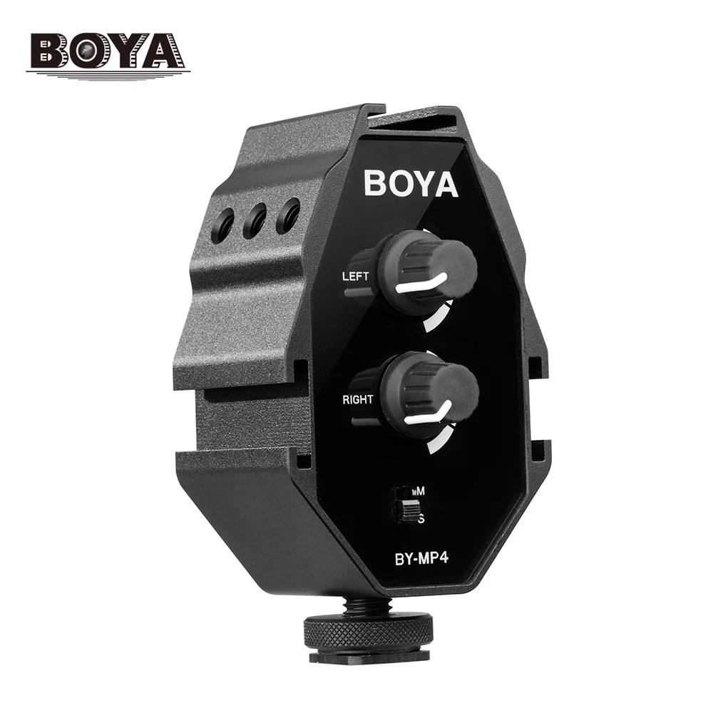 

BOYA BY-MP4 2-channel Audio Adapter w/ Mono Stereo Switch for iPhone Samsung Smartphone for Canon Sony Panasonic DSLR Camera