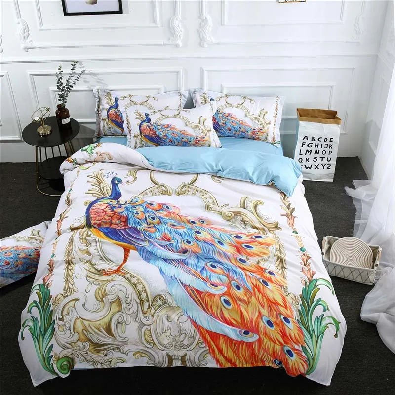 Luxury Smart 3d bedding set bedclothes 4pcs bed set Duvet Cover flat