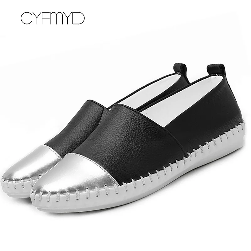 

Loafers women shoes genuine leather sewing patchwork designer flats shoes women casual non-slip flats spring/autumn