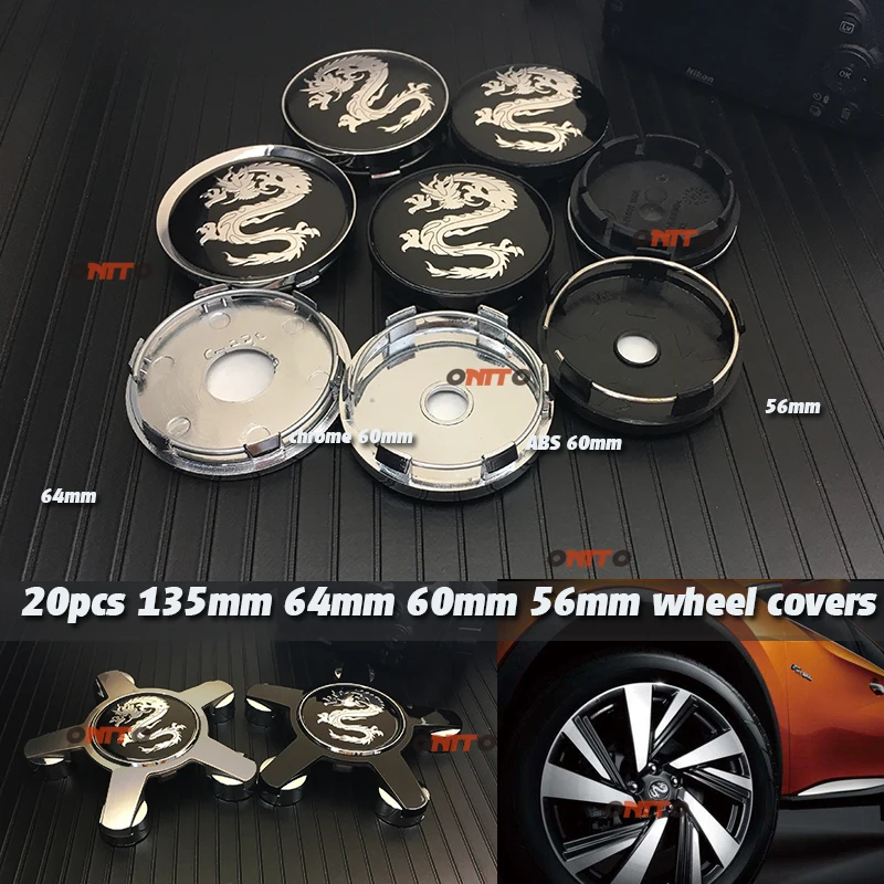 Car Auto Logo Dragon Emblem Metal Badge Car Styling Stickers 56/60mm