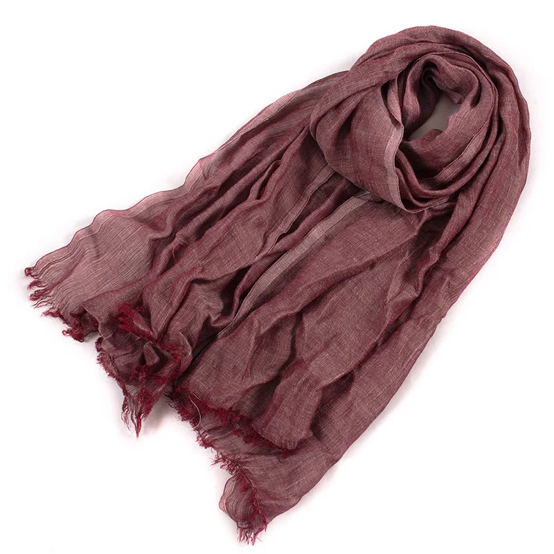 Шарф из хлопка и льна в стиле унисекс зимний шарф из хлопка и льна однотонные длинные женские шарфы шаль модный мужской шарф - Цвет: color 3