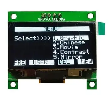 

1.54 inch 4PIN White/Blue OLED Screen Module SPD0301 Drive IC 128*64 IIC Interface 3.3V-5V