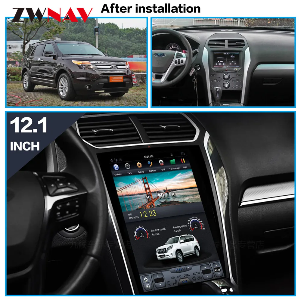 Android 7,1 Tesla ips стиль экран Автомобильный dvd-плеер радио gps навигация для Ford Explorer 2010 2011 2012 2013