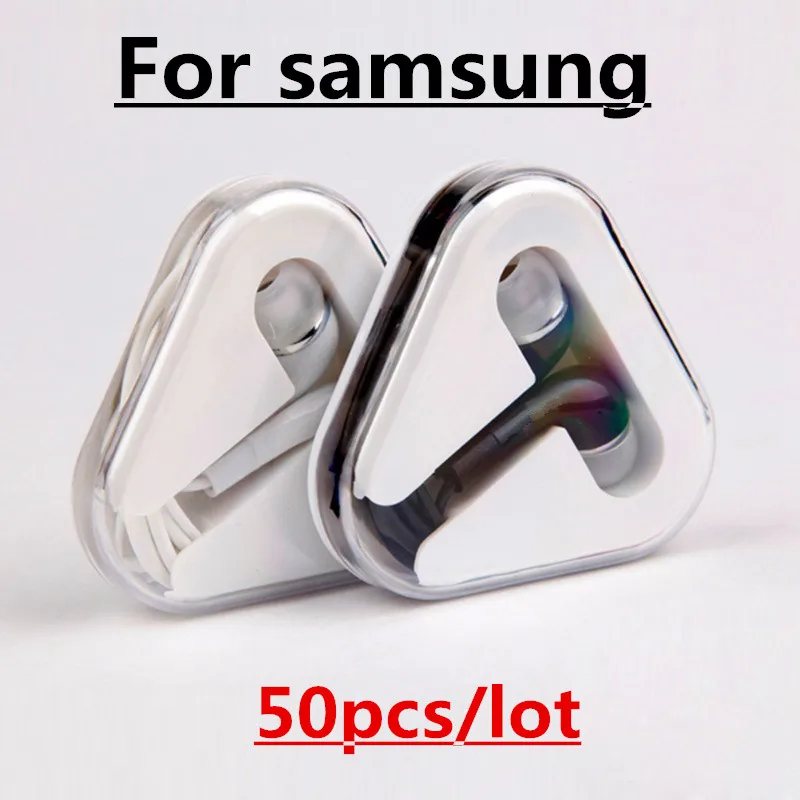 

50 X Wholesale In Ear 3.5MM Head phones with Microphone Wired Control Earphone Head set For Samsung Galaxy S3 S4 S5 S6 S7 A5