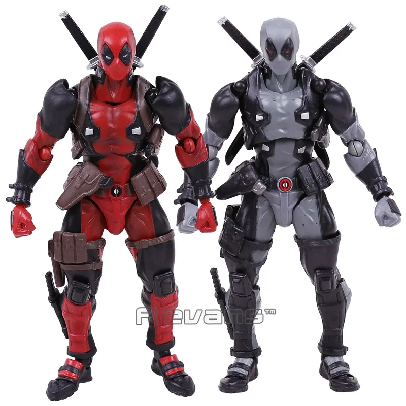 Deadpool Revoltech Series Grey Color Version PVC Action Figure Model Toy