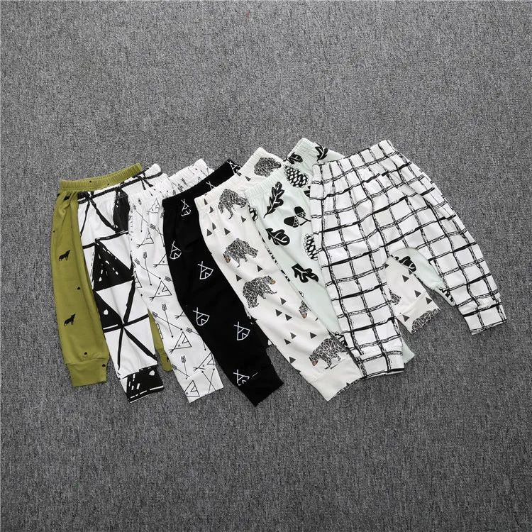 Детские хлопковые брюки с принтом детские спортивные штаны для мальчиков и девочек, детские шаровары детская одежда для новорожденных девочек и мальчиков