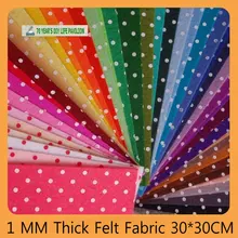 1 мм толстый полиэстер, акрил с принтом в горошек войлочная ткань-30 см х 30 см на лист-смешанные цвета 20 шт./партия
