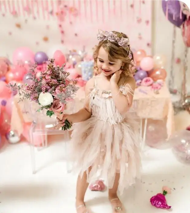Летнее платье-пачка для девочек с изображением лебедя и перьев; платье с жемчужинами и блестками; платье для девочек на день рождения, свадьбу, представление; костюм; платье; vestido