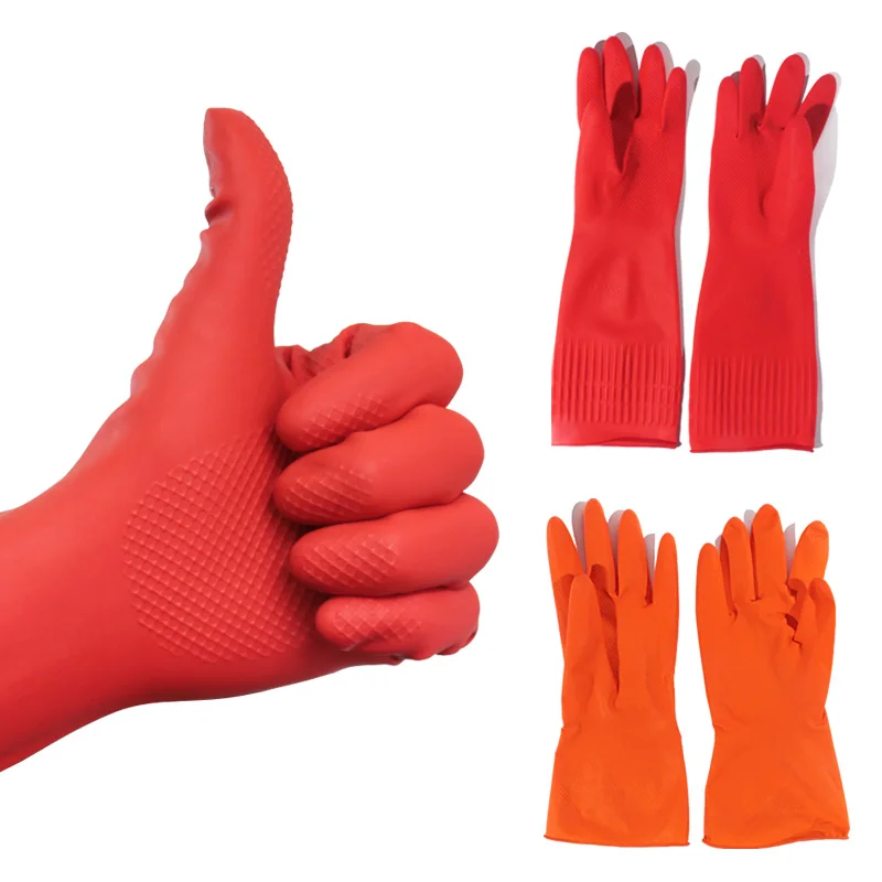 Thickening gloves plastic clothes gloves latex dishwashing gloves