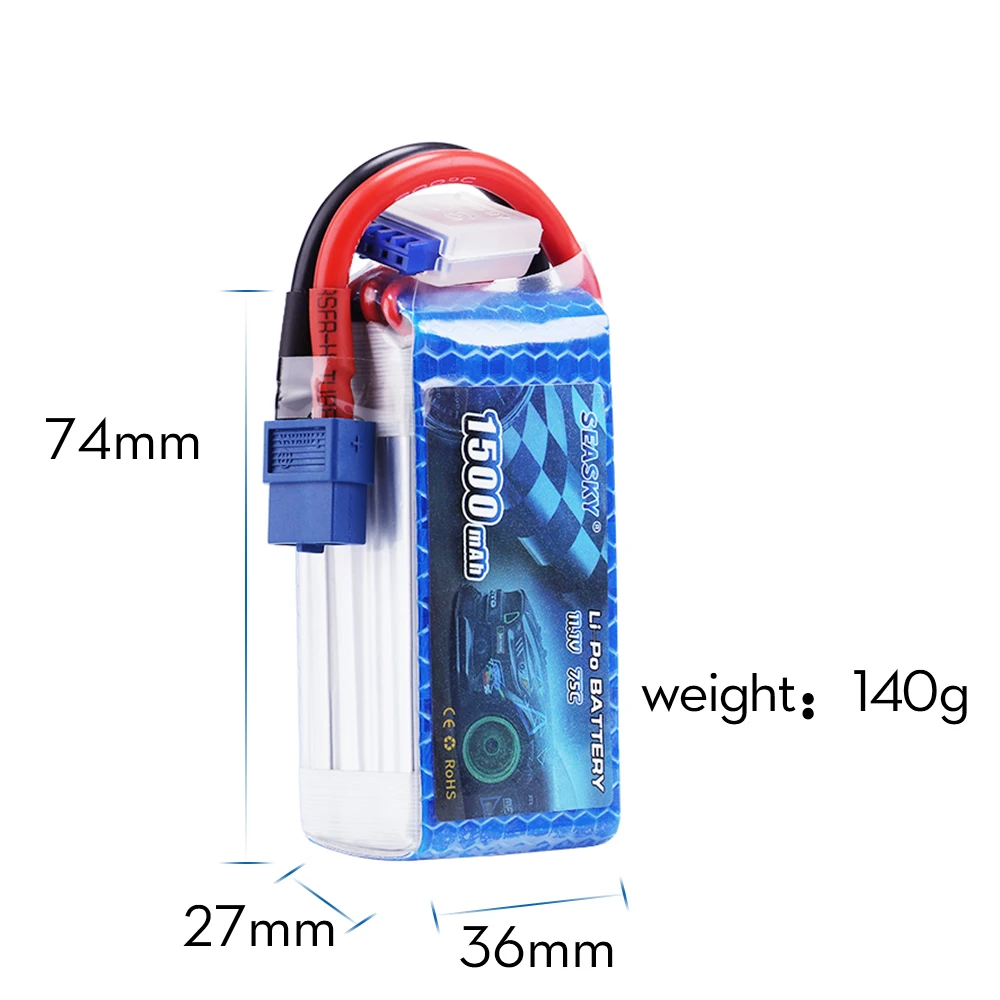 SEASKY 11.1V 1500mAh 75C Max 120C RC LiPo battery For RC Helicopter Airplane Car Boat Quadrotor 3S LiPo battery rechargeable