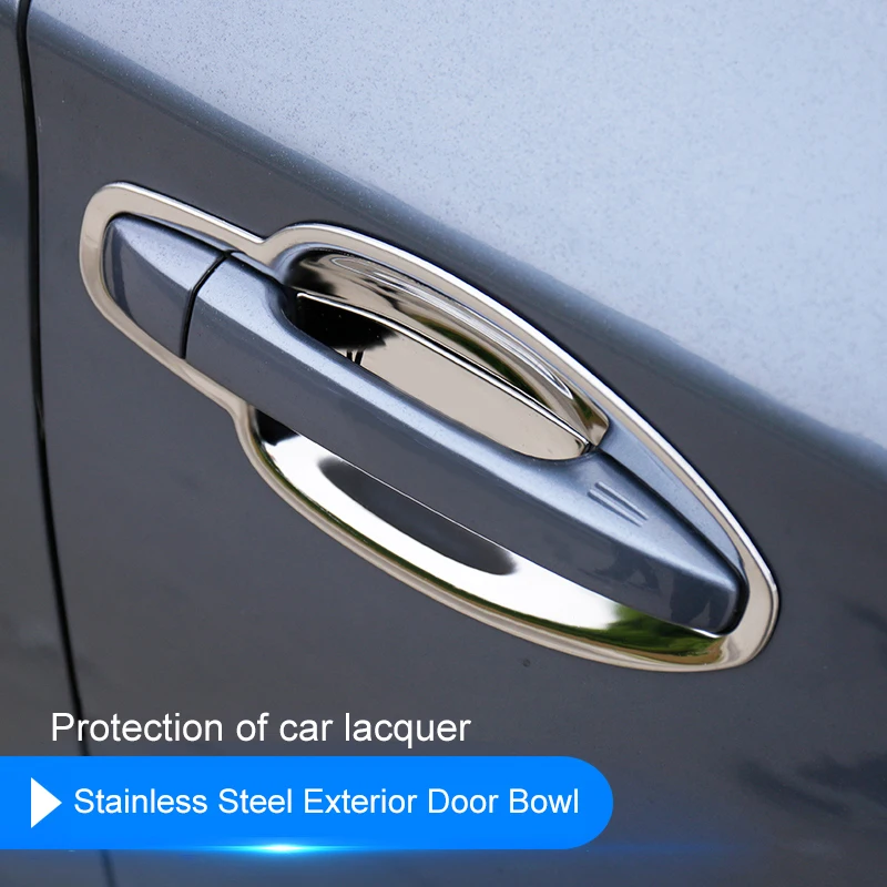 QHCP 4Pcs//Set Car Exterior Door Handle Bowl Cover Trim Frame Decor Stickers Exterior Accessories Small