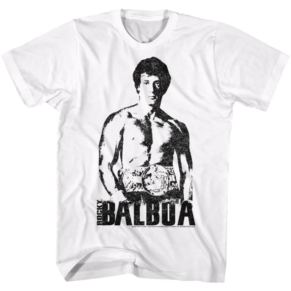 Rocky T-Shirt Distressed Silhouette Champ White Tee New 2019 Fashion T Shirt Men Summer Style T Shirt Cool Tees
