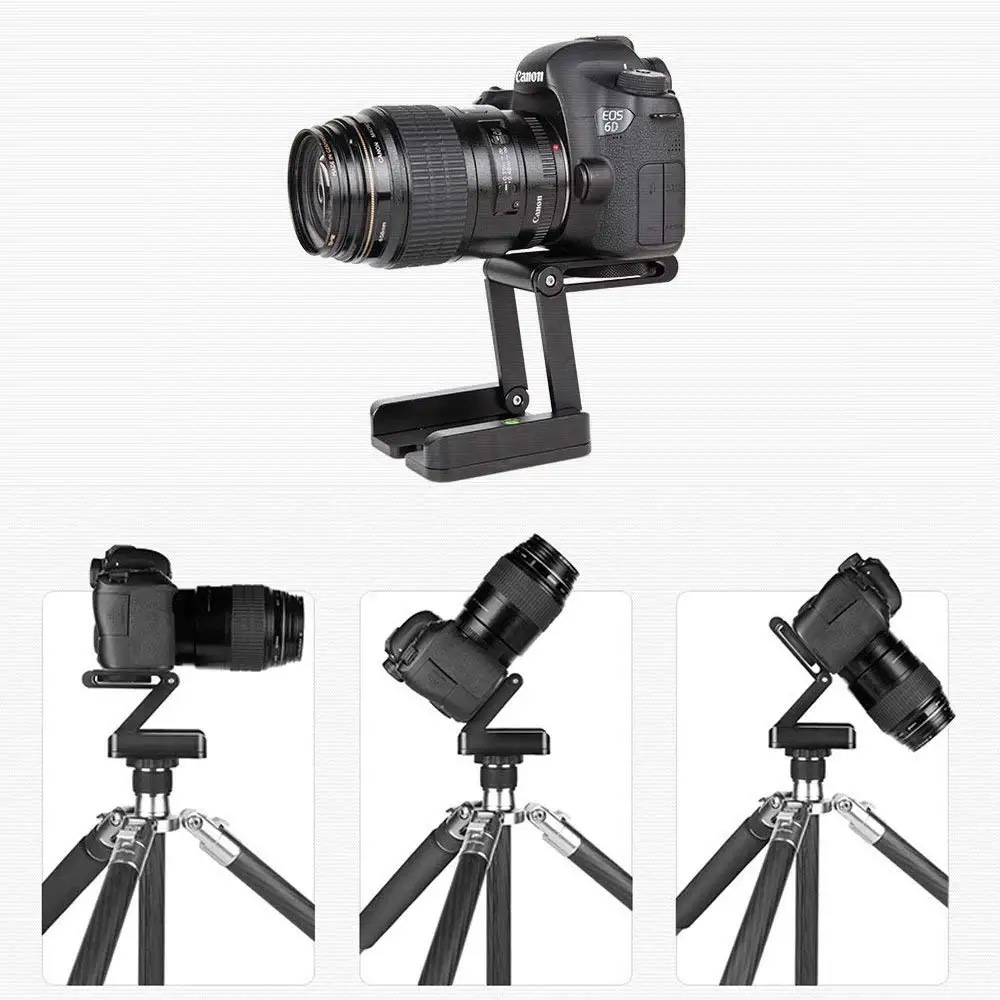 Foldable Z Pan Tilt Tripod Head Quick Release Plate Holder for DSLR Camera Camcorder Photography Accessory Connect Track Slider