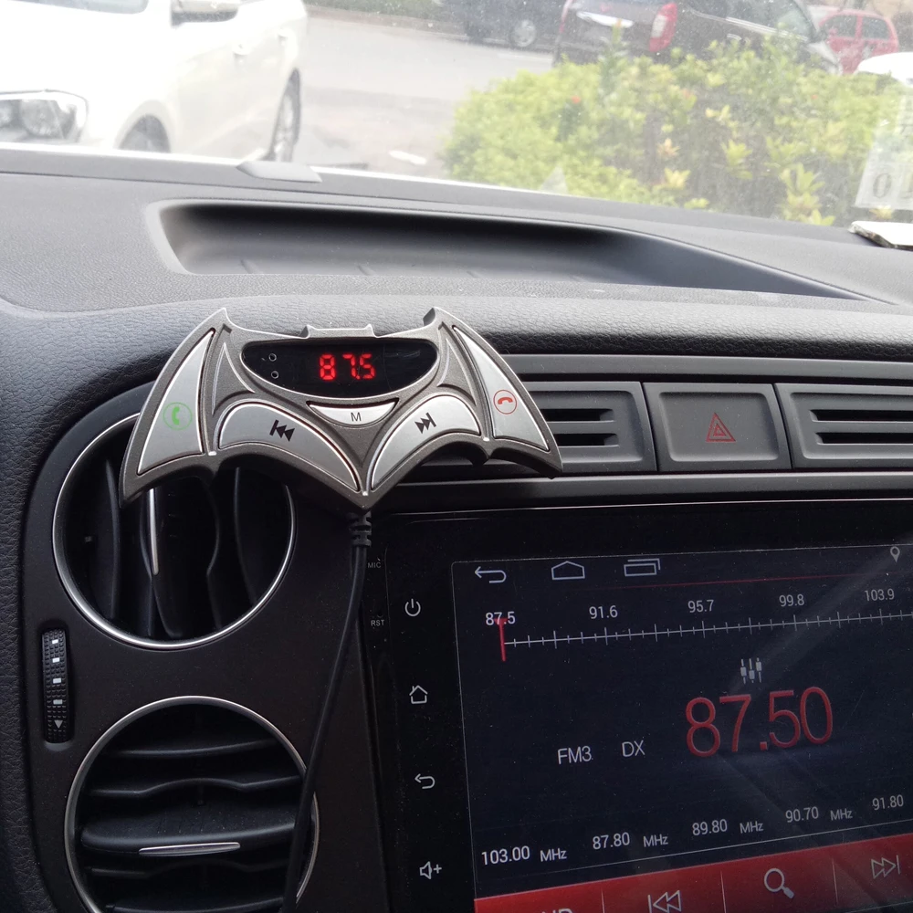 Car FM Transmitter & Aux Receiver 2in1 Bluetooth Car Kit AUX Audio Adapter Ground Loop Noise Isolator