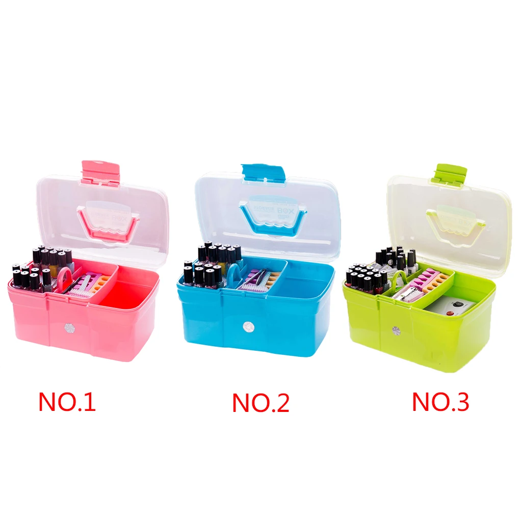 Caixa de Armazenamento de Desktop à Mão Tesoura de Plástico Organizador de Maquiagem Nova Jóias Unha Polonês Caneta Recipiente Manicure Ferramenta Case s - l 1 Equipamento de unhas artísticas