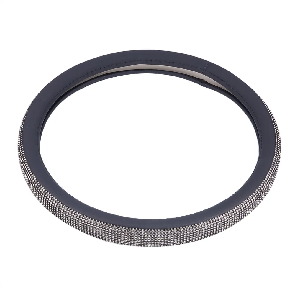 

Crystal Car Steering Wheel Cover ,PU Leather Car Truck Steering Wheel Soft Skid-proof Cover,Universal Car Wheel Protector