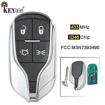 ID FCC del bottone del Chip 4 di Keyforkess 433MHz ID46: M3N-7393490 portachiavi a distanza astuto per Maserati Ghibli quattro porte 2012-2019