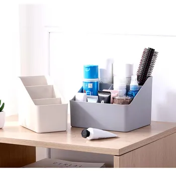 

Multifunctional Plastic Multi-cell Desktop Storage Box Living Room Remote Control Cosmetics Storage Office Desk Sundries Box 1pc