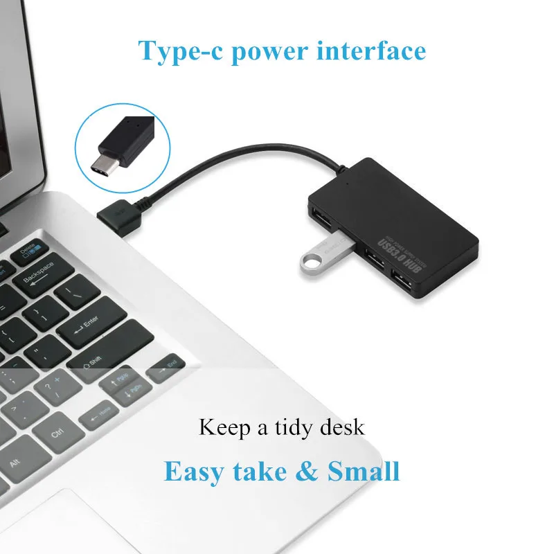 BinFul USB C USB C 3 0 Hub 4 Ports Type C usb splitter with DC 3