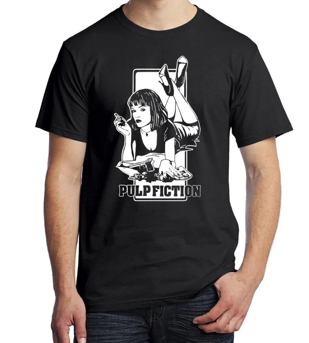 2019 Мода 100% хлопок для мужчин рубашки Camiseta пульпа фантастика футболка Тарантино