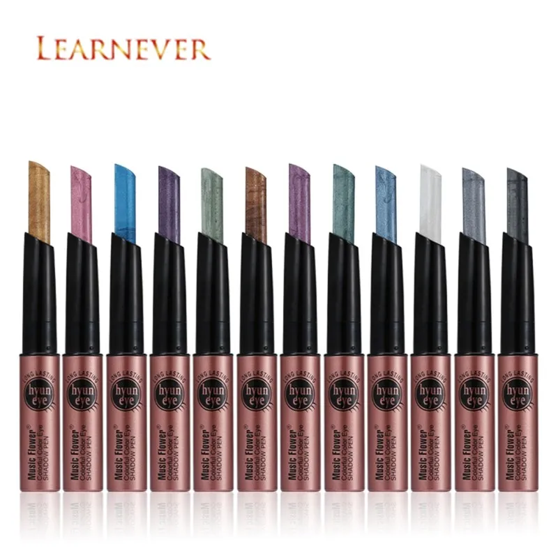 

Learnever 12 Colorful Eye Shadow stick Long Lasting Shine Makeup Pigment Eye Pencil Shadow Shimmer Shadow Pen Stick Cosmetics