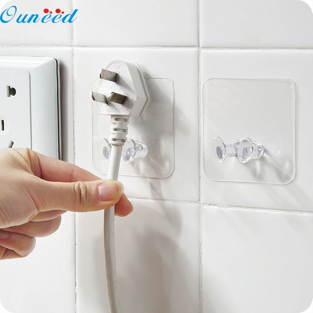 

Strong Transparent Wall Storage Hook Power Plug Socket Holder Wall Adhesive Hanger Home Office Suction Cup Sucker Wall Hooks