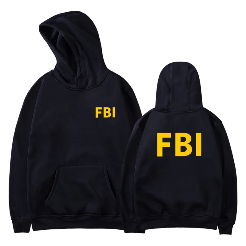 LUCKYFRIDAYF الأزياء تصميم FBI هوديي طباعة الرياضة الرجال النساء هوديس البلوز قمم عارضة جيب طويلة الأكمام قمصان سويت شيرت بقلنسوة