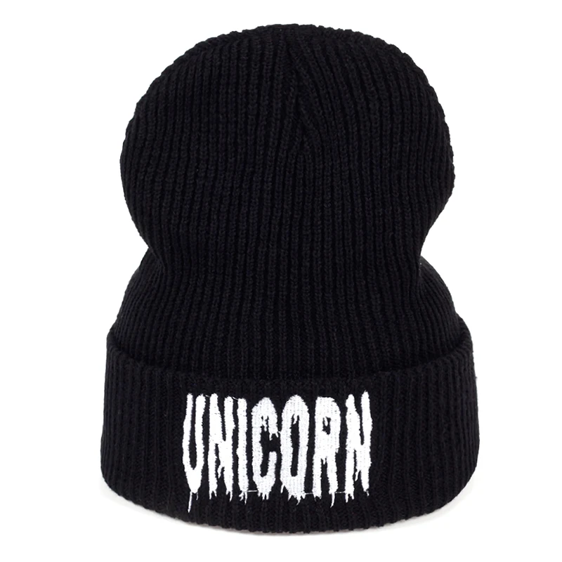 

TUNICA 2017 Winter lady cotton hat new men and women knitting embroidery letter wool hat warm hat winter ski cap skullies cap