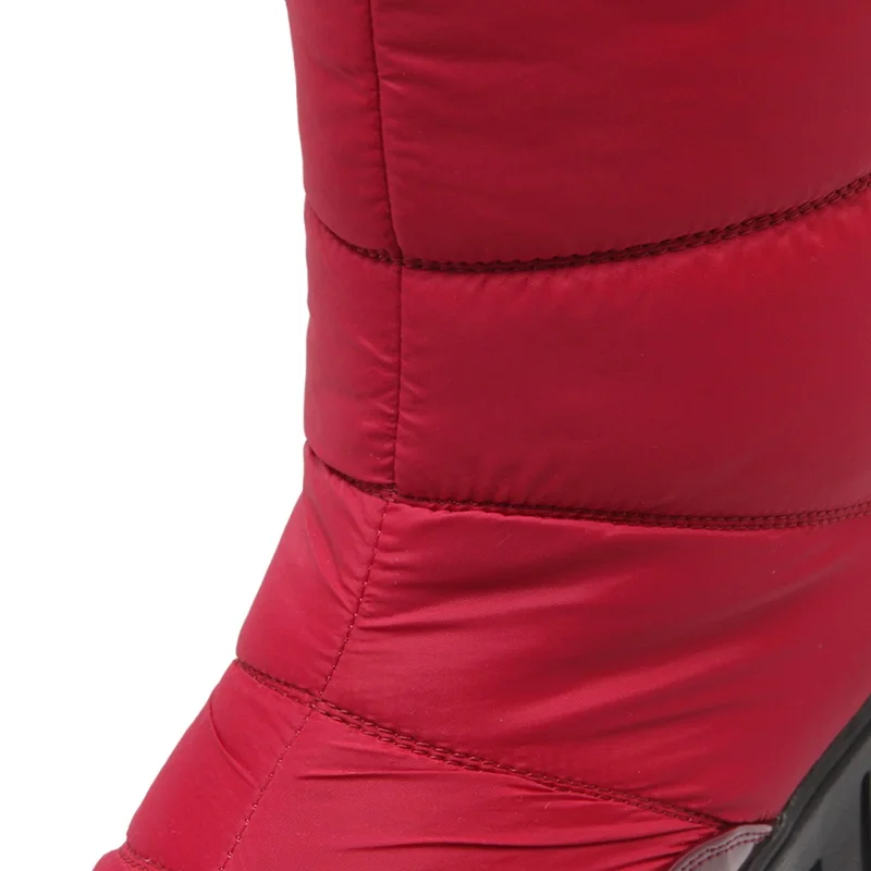 ASUMER/Новинка года; модные теплые сапоги до колена; зимние сапоги на квадратном каблуке; женская обувь; цвет черный, красный; Женская водонепроницаемая обувь
