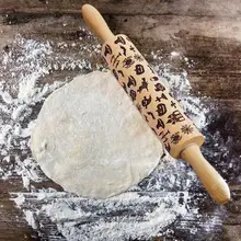 Elm Хэллоуин Лазерная гравировка рельефная Скалка торт валик с тиснением Сахар ремесло Скалка DIY кухонные принадлежности для выпечки