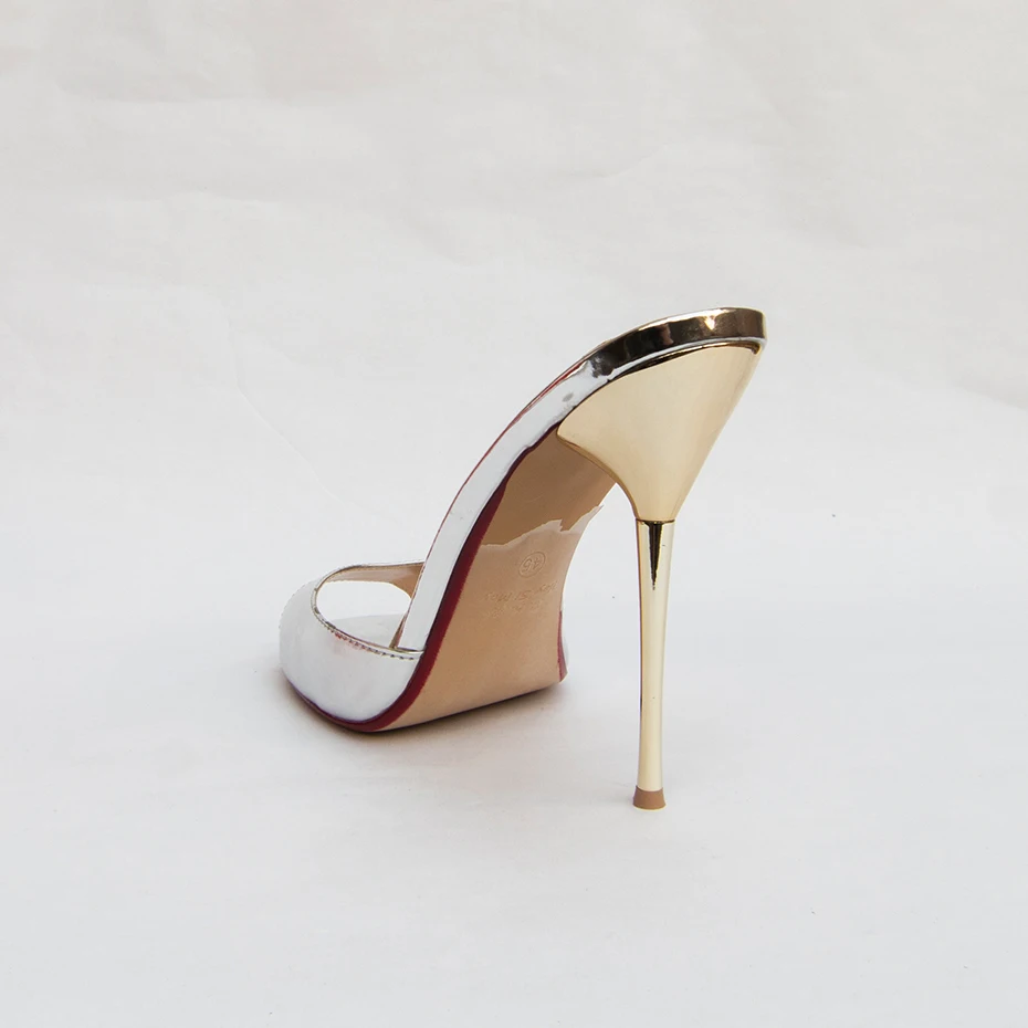 SURU/женские Серебристые туфли без задника большие размеры 38 46|sandals for bride|shoes woman shoes