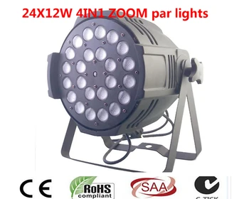 

24x12 W Zoom LED Par Lumieres rgbw 4in1 led par lumiere dj dmx Controleur lumieres Led Zoom Par lumiere
