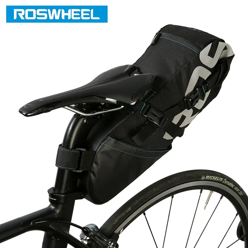 Tanie ROSWHEEL 131414 rowerowa sztyca torba siodełko do roweru schowek w fotelu Pannier kolarstwo MTB droga tylna paczka wodoszczelna wysuwana 8L 10L