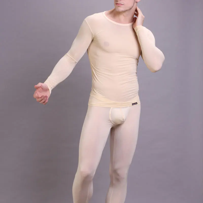 

Free shipping Men's fashion sexy see-through thin underwear men's transparent thermal underwear