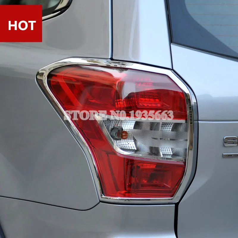 For Subaru Forester ABS Chrome Rear Tail Light Lamp Trim Cover 2013