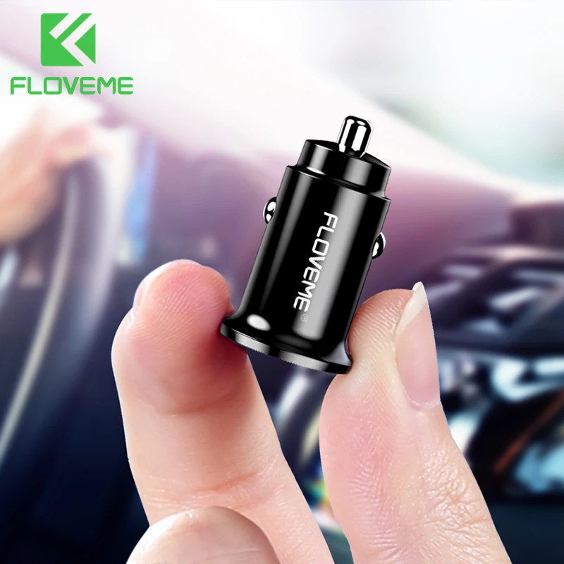 

FLOVEME 3.1A/2.4A Universal Mini Dual USB Car Charger For Mobile Phone USB Car Phone Charger Fast Charging Car-Charger Adapter