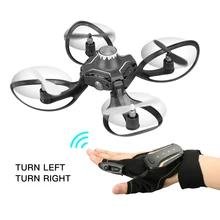 W606-16 перчатки вулкан управление интерактивный RC Мини Дрон Квадрокоптер Wifi FPV 480P камера RC вертолет самолет складной рычаг