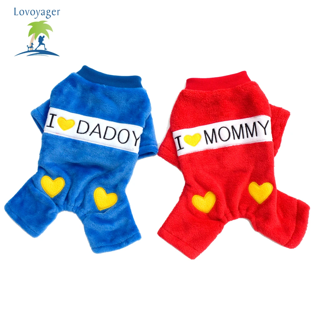 2016 Hot Sale Autumn And Winter Pet Dog Clothes I Love Daddy Mummy Dog
