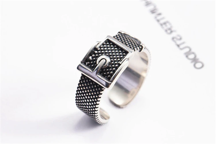 HEYLUOKE Панк Черный bague argent 925 massif ремень винтажные Регулируемые кольца для женщин Дамы Широкий огромный большой палец кольцо KJZ0380