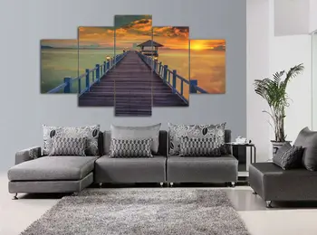 

Framed Art Wall Art Picture Home Decoration Canvas Print painting beautiful brige 5 pcs/set pictures decor as a Gift F/1273