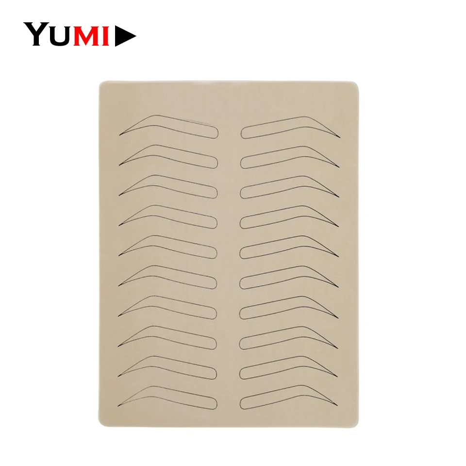 

1PC Rubber Practice Skin Fake False Eyebrows Pigment Free For Microblading Permanent Makeup Tattoo Training Learning Beginners