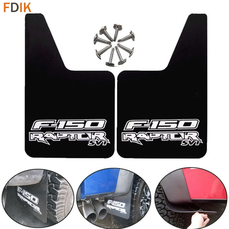

4pcs Black Molded Mudguards Mud Flaps Splash Guards for Ford F150 F-150 Raptor SVT 2009-2014